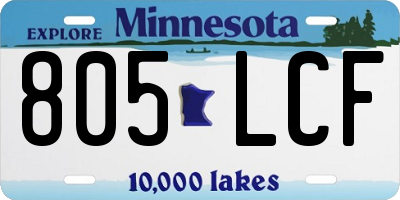 MN license plate 805LCF