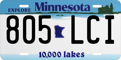 MN license plate 805LCI