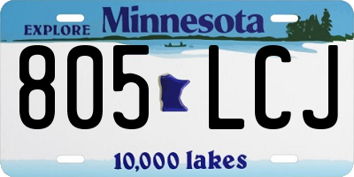 MN license plate 805LCJ