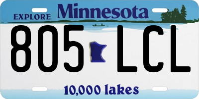 MN license plate 805LCL