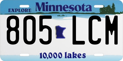 MN license plate 805LCM