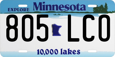 MN license plate 805LCO