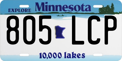 MN license plate 805LCP