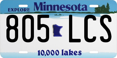 MN license plate 805LCS