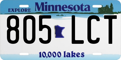 MN license plate 805LCT