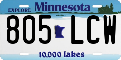 MN license plate 805LCW