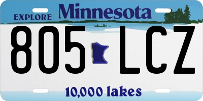 MN license plate 805LCZ