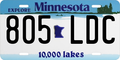MN license plate 805LDC