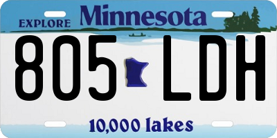 MN license plate 805LDH