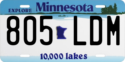 MN license plate 805LDM