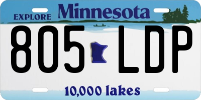 MN license plate 805LDP