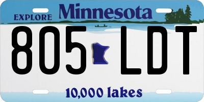 MN license plate 805LDT