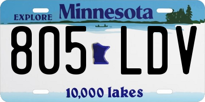 MN license plate 805LDV