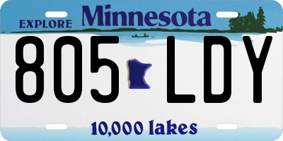 MN license plate 805LDY
