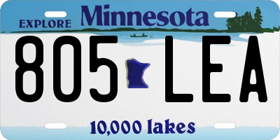 MN license plate 805LEA
