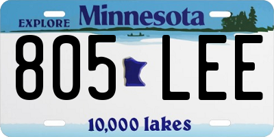 MN license plate 805LEE