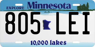 MN license plate 805LEI