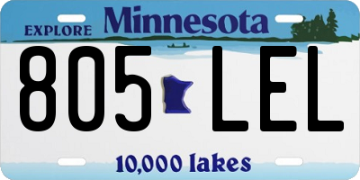 MN license plate 805LEL