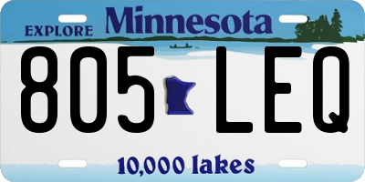 MN license plate 805LEQ