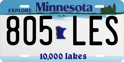 MN license plate 805LES