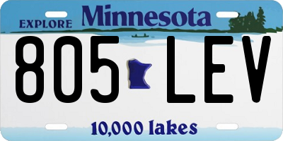 MN license plate 805LEV
