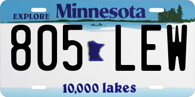MN license plate 805LEW