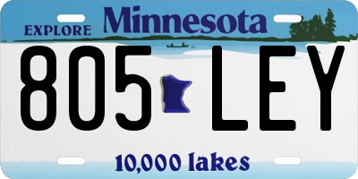 MN license plate 805LEY