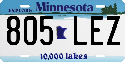 MN license plate 805LEZ