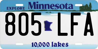 MN license plate 805LFA