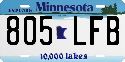 MN license plate 805LFB