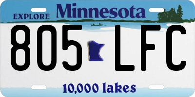 MN license plate 805LFC