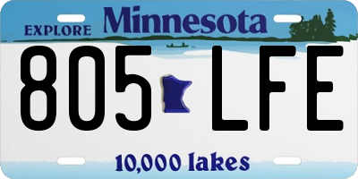MN license plate 805LFE