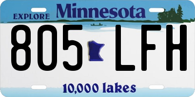 MN license plate 805LFH
