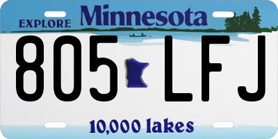 MN license plate 805LFJ