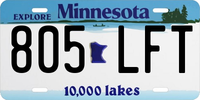MN license plate 805LFT