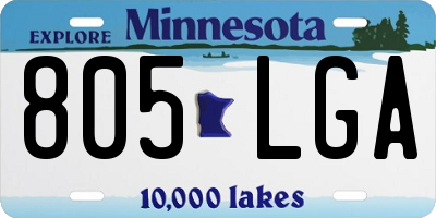 MN license plate 805LGA