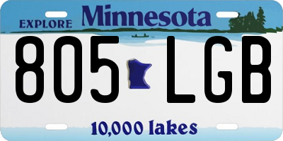 MN license plate 805LGB