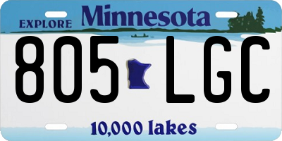 MN license plate 805LGC