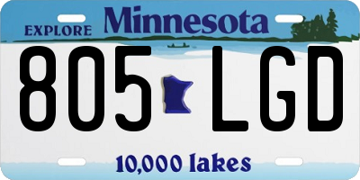 MN license plate 805LGD