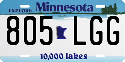 MN license plate 805LGG