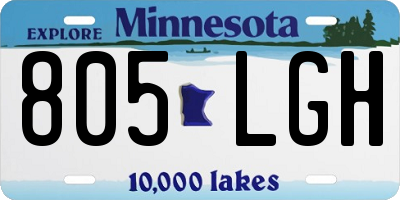 MN license plate 805LGH