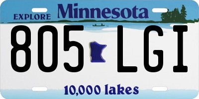 MN license plate 805LGI
