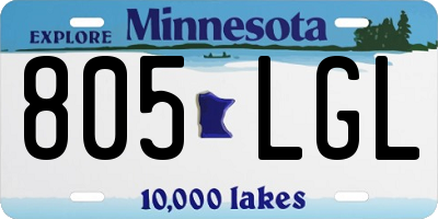 MN license plate 805LGL