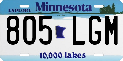 MN license plate 805LGM