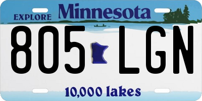 MN license plate 805LGN