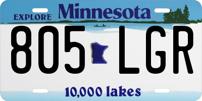 MN license plate 805LGR