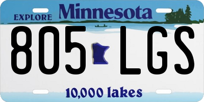 MN license plate 805LGS