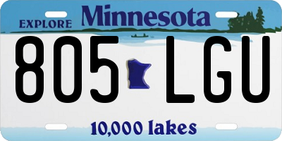 MN license plate 805LGU