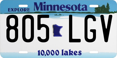 MN license plate 805LGV