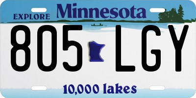 MN license plate 805LGY